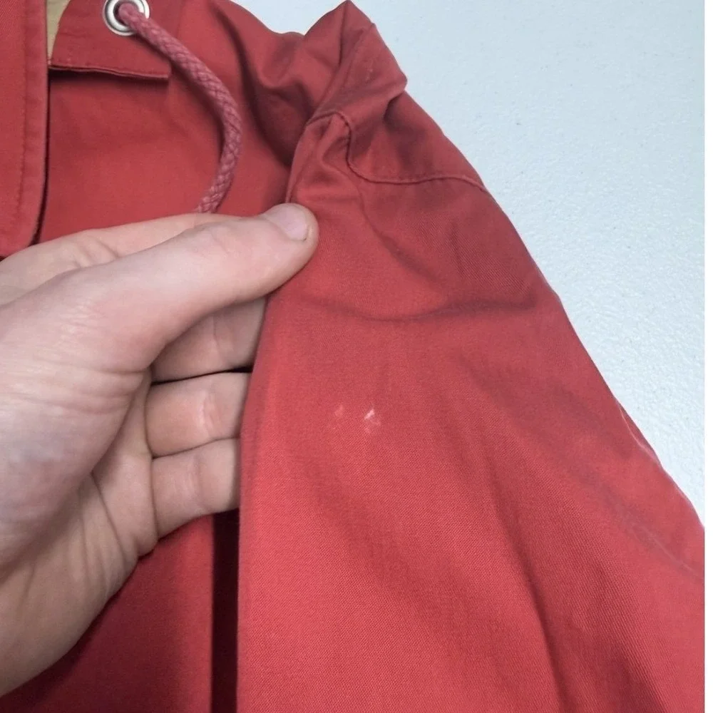 Burberry London Red Hooded parka Barn Jacket Nova Check Lining Womens Coat - Picture 3 of 10